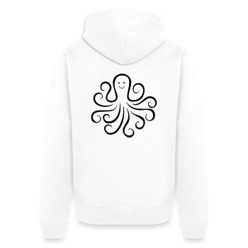 krake_01 - Unisex Premium Bio Zip Hoodie - Weiß - Hinten - Thijin (182cm)