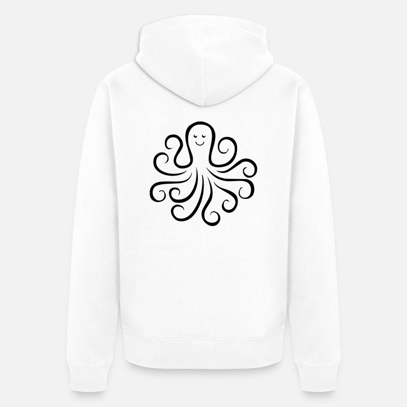 krake_01 - Unisex Premium Bio Zip Hoodie - Weiß
