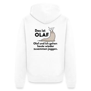 Lauf shirt witzig rennen joggen Geschenk muddy run - Unisex Premium Bio Zip Hoodie - Weiß - Hinten - Thijin (182cm)