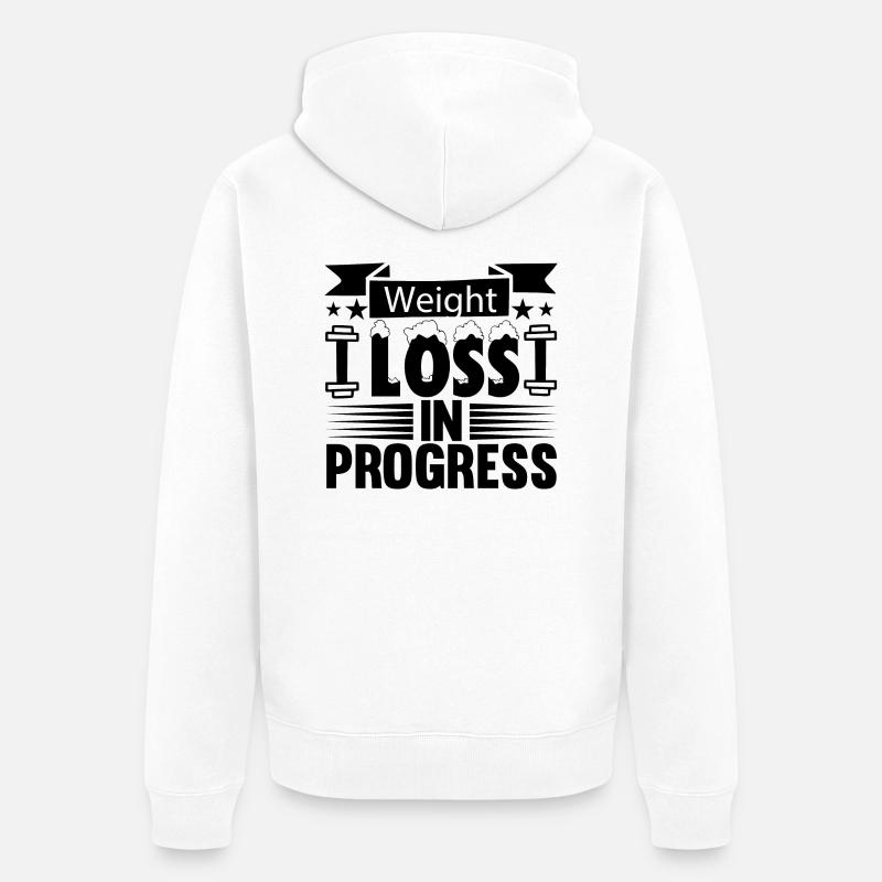 perte de poids en cours - Veste à capuche bio Premium Unisexe - blanc