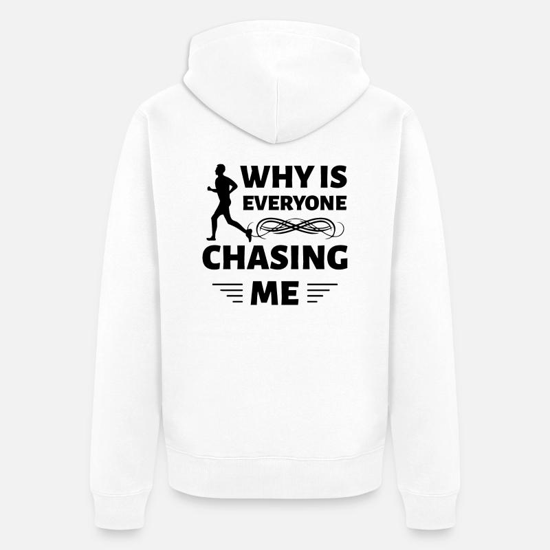 Course de marathon - Veste à capuche bio Premium Unisexe - blanc