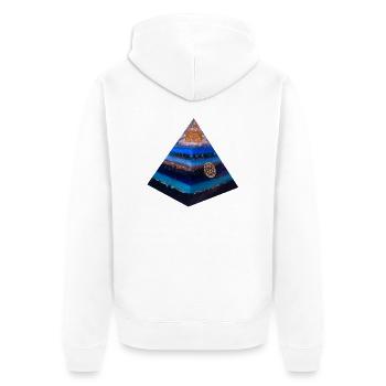 Runen Pyramide - Unisex Premium Bio Zip Hoodie - Weiß - Hinten - Thijin (182cm)