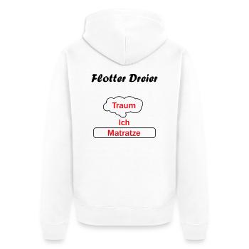 Flotter Dreier - Traum Ich Matratze - Unisex Premium Bio Zip Hoodie - Weiß - Hinten - Thijin (182cm)