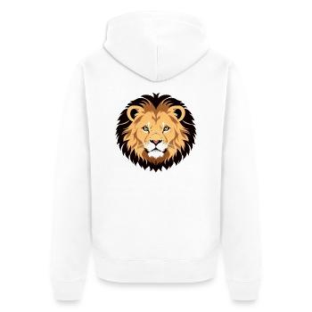 Königlich Cartoon Löwe Löwen Comic 10 - Unisex Premium Bio Zip Hoodie - Weiß - Hinten - Thijin (182cm)