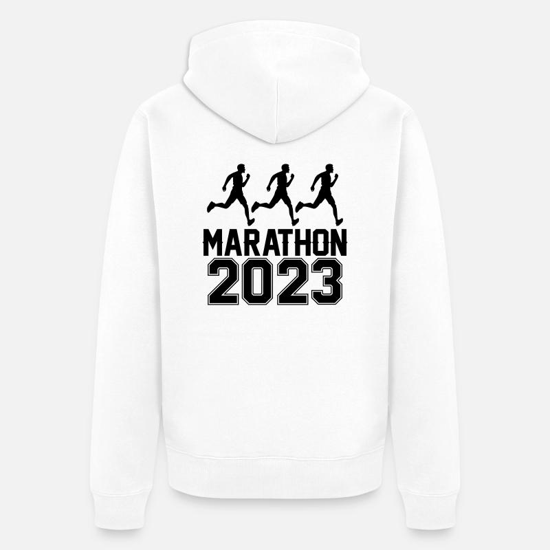 Marathon 2023 - Veste à capuche bio Premium Unisexe - blanc