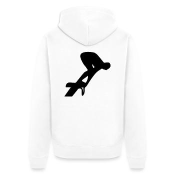 Triathlon Swim Bike Run Marathon - Unisex Premium Bio Zip Hoodie - Weiß - Hinten - Thijin (182cm)
