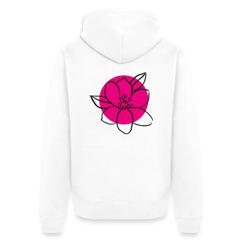 Flower Flower Plant - Unisex Premium Organic Zip Hoodie - white - Back - Thijin (182cm)