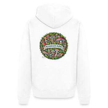 Mushroom Mama - Unisex Premium Organic Zip Hoodie - white - Back - Thijin (182cm)