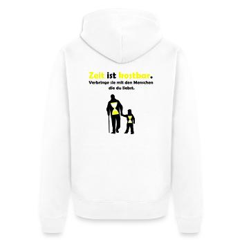 Le temps est précieux - Veste à capuche bio Premium Unisexe - blanc - Dos - Thijin (182cm)