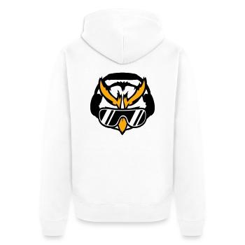 DJ Eule Sonnenbrille Kopfhörer Musik Club Party - Unisex Premium Bio Zip Hoodie - Weiß - Hinten - Thijin (182cm)