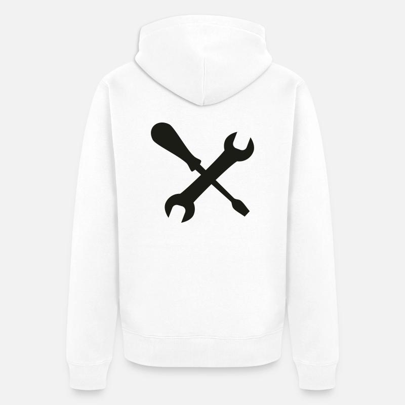 un outil, des outils - Veste à capuche bio Premium Unisexe - blanc