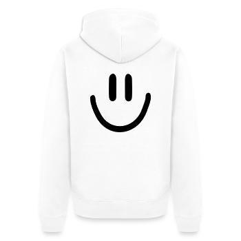 :) smiley smily - Unisex Premium Bio Zip Hoodie - Weiß - Hinten - Thijin (182cm)