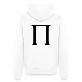 pi greek - Unisex Premium Organic Zip Hoodie - white - Back - Thijin (182cm)