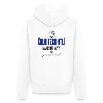 My Xoloitzcuintli makes me happy - Unisex Premium Bio Zip Hoodie - Weiß - Hinten - Thijin (182cm)