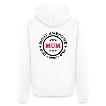 Beste Mutter ever Mutti Muttertag Mama Danke - Unisex Premium Bio Zip Hoodie - Weiß - Hinten - Thijin (182cm)