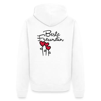 BFF with heart - Unisex Premium Organic Zip Hoodie - white - Back - Thijin (182cm)