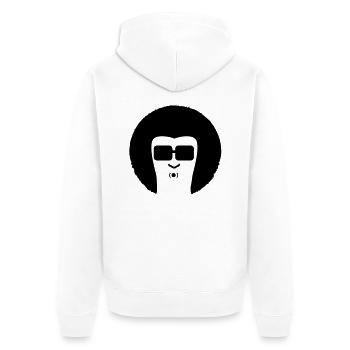 man3_f1 - Unisex Premium Bio Zip Hoodie - Weiß - Hinten - Thijin (182cm)