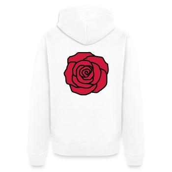 Rose - Unisex Premium Organic Zip Hoodie - white - Back - Thijin (182cm)