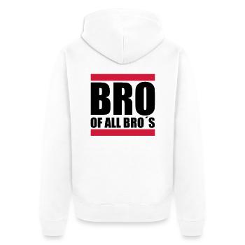 bro_of_all_bros_f2 - Unisex Premium Organic Zip Hoodie - white - Back - Thijin (182cm)