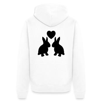 hase_verliebt_f1 - Unisex Premium Organic Zip Hoodie - white - Back - Thijin (182cm)