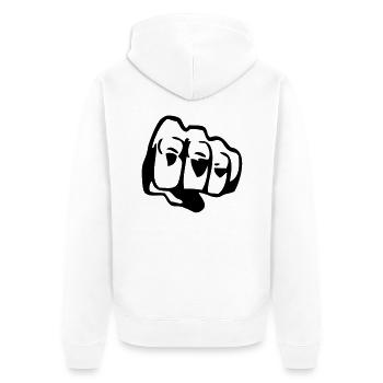 fist - Unisex Premium Organic Zip Hoodie - white - Back - Thijin (182cm)