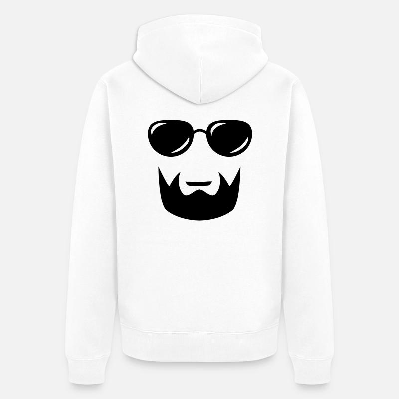 sunglasses beard - Veste à capuche bio Premium Unisexe - blanc