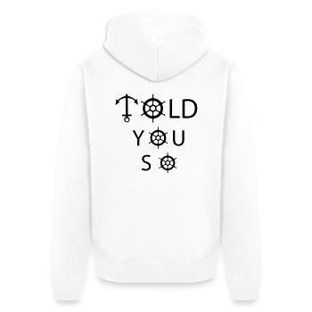 Vous l'a dit - Veste à capuche bio Premium Unisexe - blanc - Dos - Thijin (182cm)