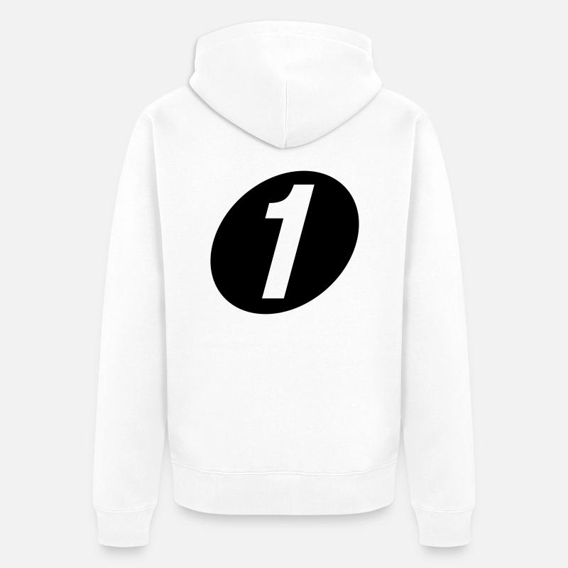 Nummer eins - Unisex Premium Bio Zip Hoodie - Weiß