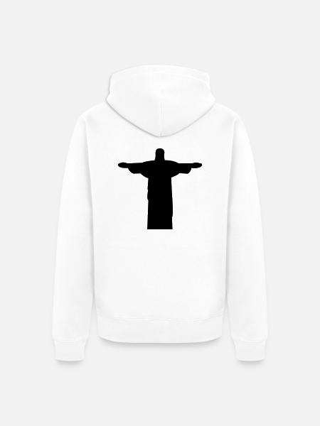 jesus_statue - Unisex Premium Organic Zip Hoodie - white