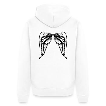 ali - Unisex Premium Organic Zip Hoodie - white - Back - Thijin (182cm)