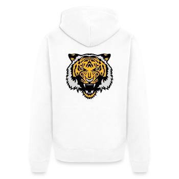 wild animal tiger tiger face cartoon - Unisex Premium Organic Zip Hoodie - white - Back - Thijin (182cm)