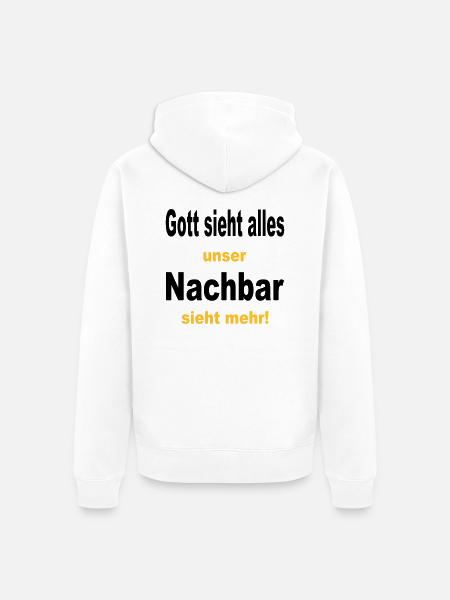 God sees everything - Unisex Premium Organic Zip Hoodie - white
