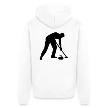 Curling - Unisex Premium Bio Zip Hoodie - Weiß - Hinten - Thijin (182cm)