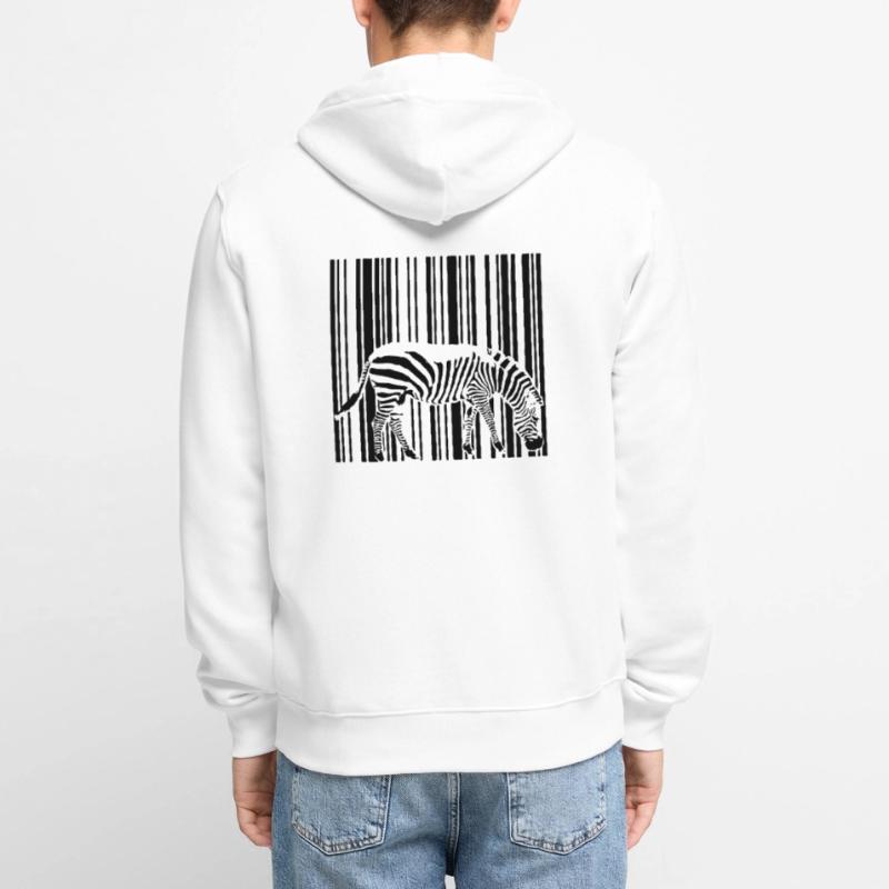 Barcode Zebra Unisex Premium Bio Zip Hoodie