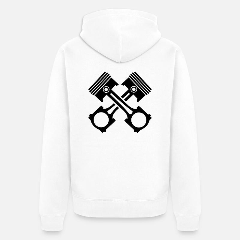 Kolben - Unisex Premium Bio Zip Hoodie - Weiß
