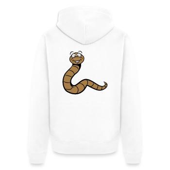 Wurm lustig - Unisex Premium Bio Zip Hoodie - Weiß - Hinten - Thijin (182cm)