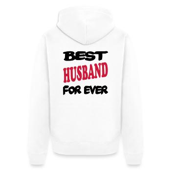 Best husband for ever 222 - Unisex Premium Bio Zip Hoodie - Weiß - Hinten - Thijin (182cm)