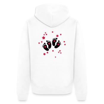 Twins Feet - Zwillings Füße - Unisex Premium Bio Zip Hoodie - Weiß - Hinten - Thijin (182cm)