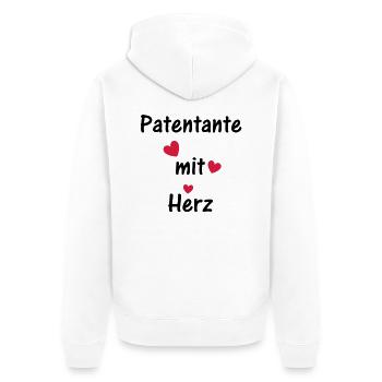 Patentante mit Herz - Unisex Premium Bio Zip Hoodie - Weiß - Hinten - Thijin (182cm)