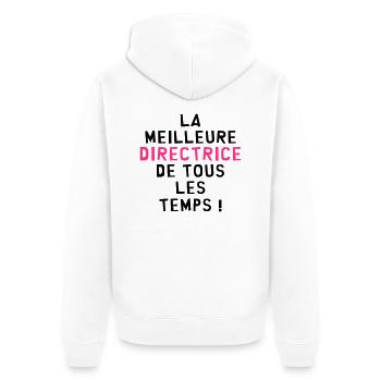 Chef / Directrice / Directeur / Manager / Patron - Veste à capuche bio Premium Unisexe - blanc - Dos - Thijin (182cm)