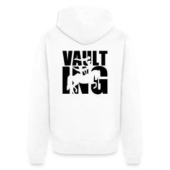 Voltigieren - Unisex Premium Bio Zip Hoodie - Weiß - Hinten - Thijin (182cm)