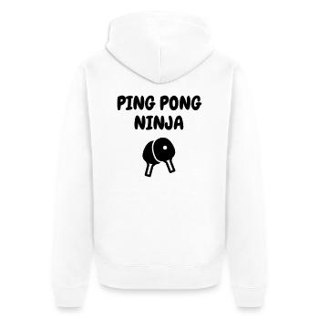 Table Tennis - Ping Pong - Sport - Racket - Ball - Unisex Premium Bio Zip Hoodie - Weiß - Hinten - Thijin (182cm)