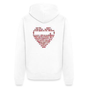 Capoeira Herz groß weiß - Unisex Premium Bio Zip Hoodie - Weiß - Hinten - Thijin (182cm)