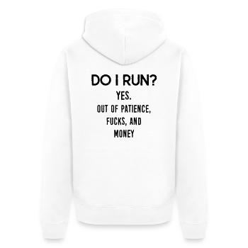 Funny Quote: DO I Run? - Veste à capuche bio Premium Unisexe - blanc - Dos - Thijin (182cm)