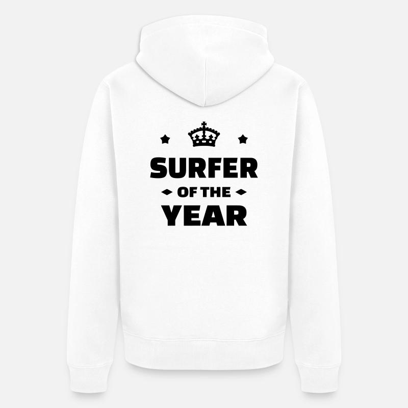 surf / surfeur / surfer / plage - Veste à capuche bio Premium Unisexe - blanc