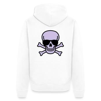 Skull with Sunglasses - 2 colors - Unisex Premium Organic Zip Hoodie - white - Back - Thijin (182cm)