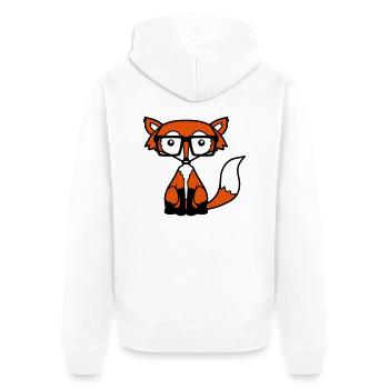 Nerd Fuchs Design - Unisex Premium Bio Zip Hoodie - Weiß - Hinten - Thijin (182cm)