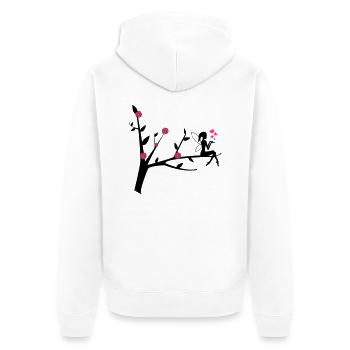 elfe_002 - Unisex Premium Bio Zip Hoodie - Weiß - Hinten - Thijin (182cm)