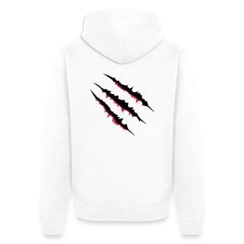 krallen_002 - Unisex Premium Bio Zip Hoodie - Weiß - Hinten - Thijin (182cm)