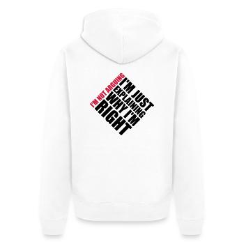 I m not arguing - Unisex Premium Organic Zip Hoodie - white - Back - Thijin (182cm)